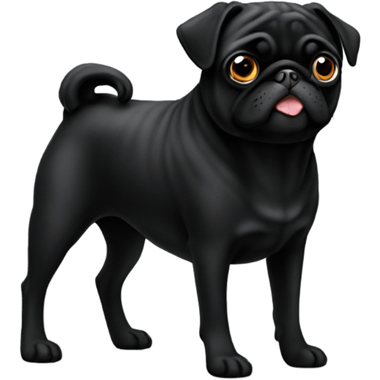 black pug with long legs emoji