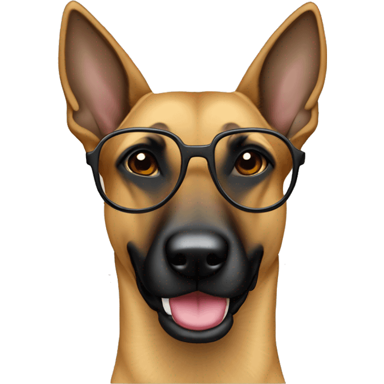 Malinois avec des lunettes de soleil emoji