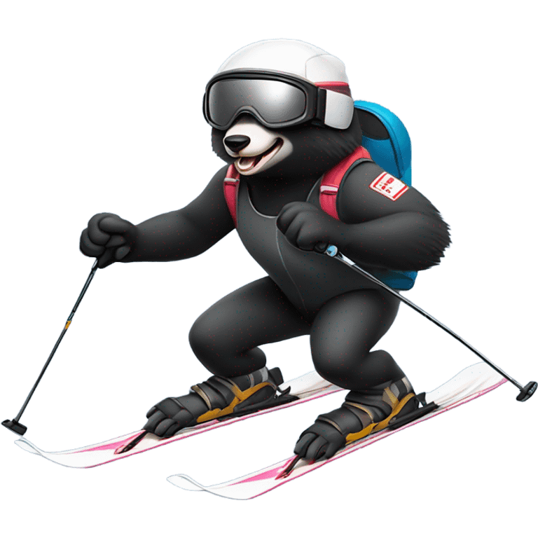 Honey badger skiing downhill emoji