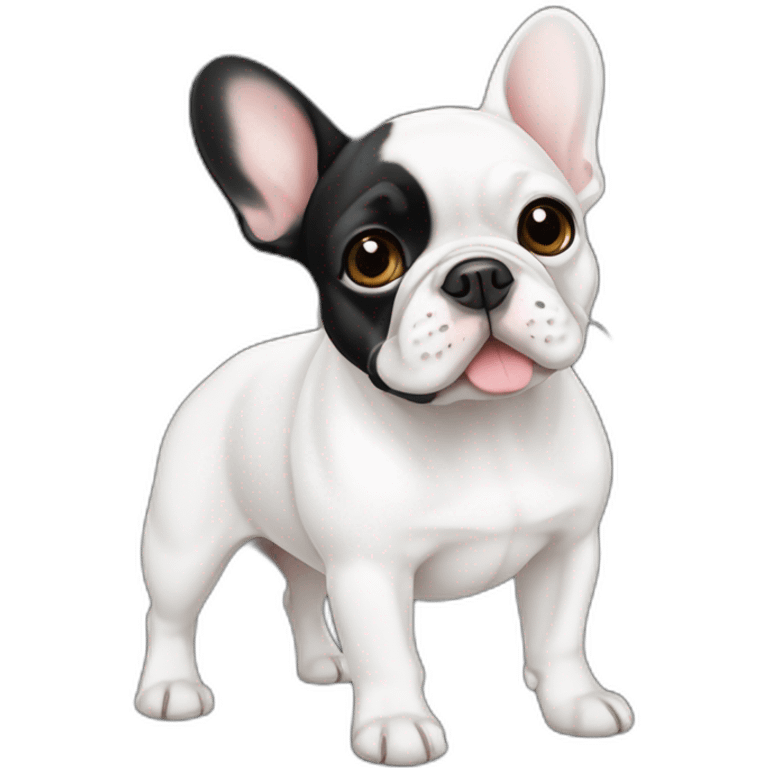 White and black french bulldog emoji