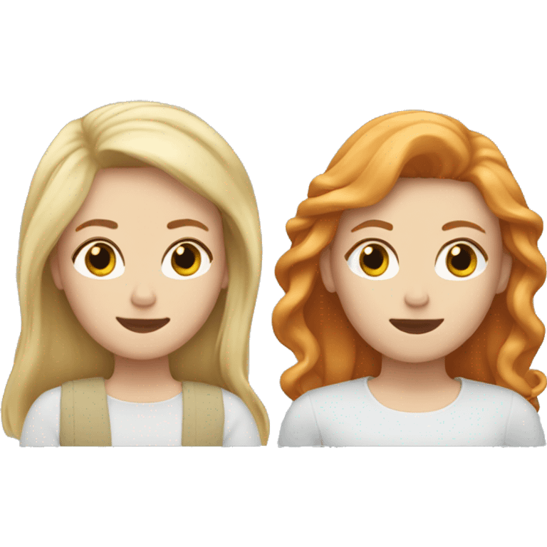 Blond Hair and Ginger Hair Sisters   emoji