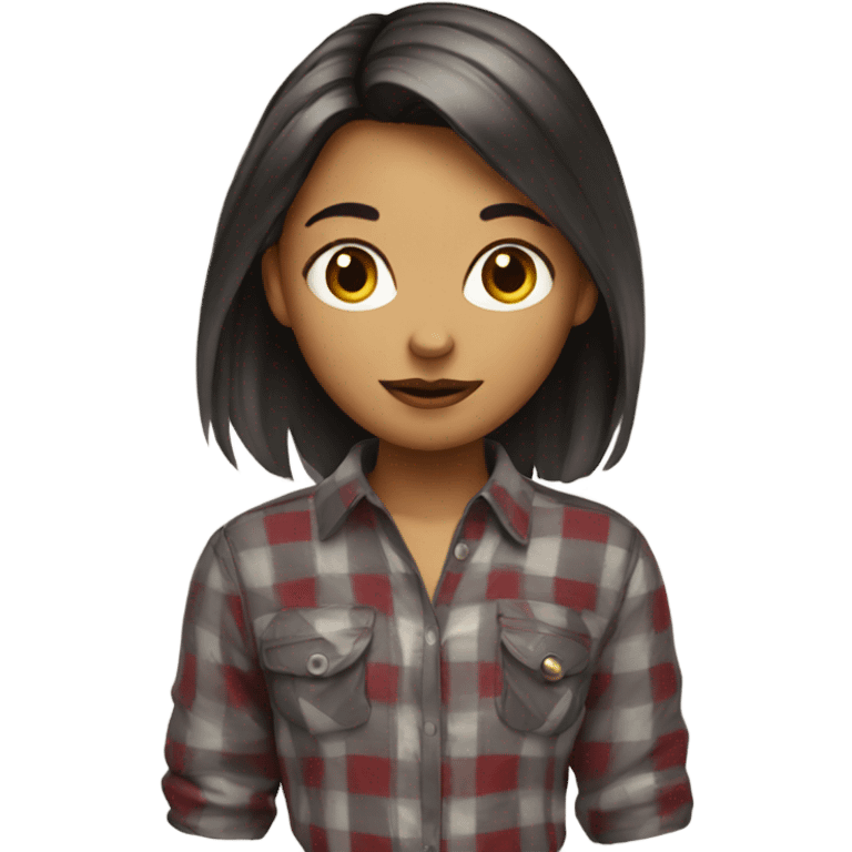 girl in plaid shirt emoji