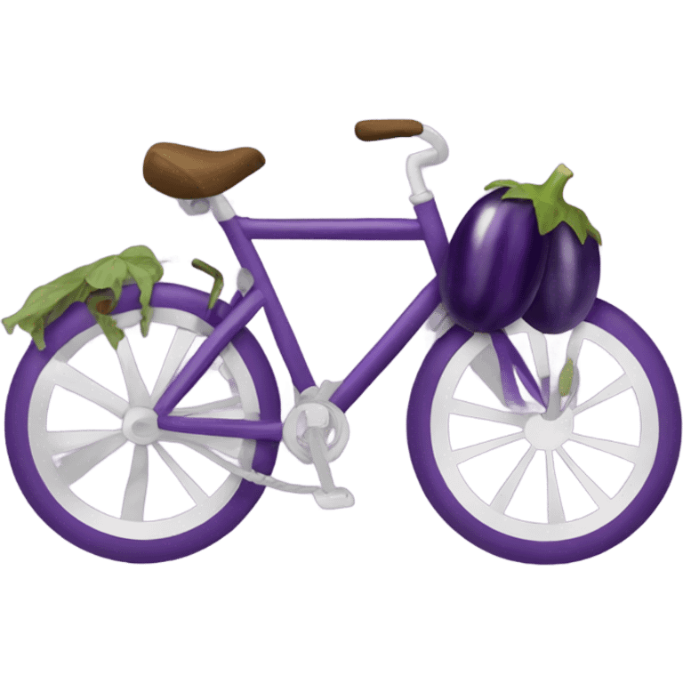 Eggplant riding bicycles  emoji