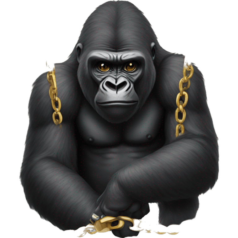 Gorilla with gold chain emoji