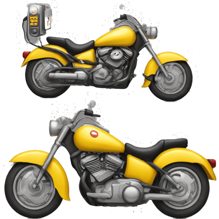 yellow motorcycle with sirens emoji