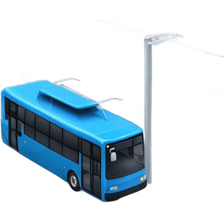 modern trolleybus blue emoji