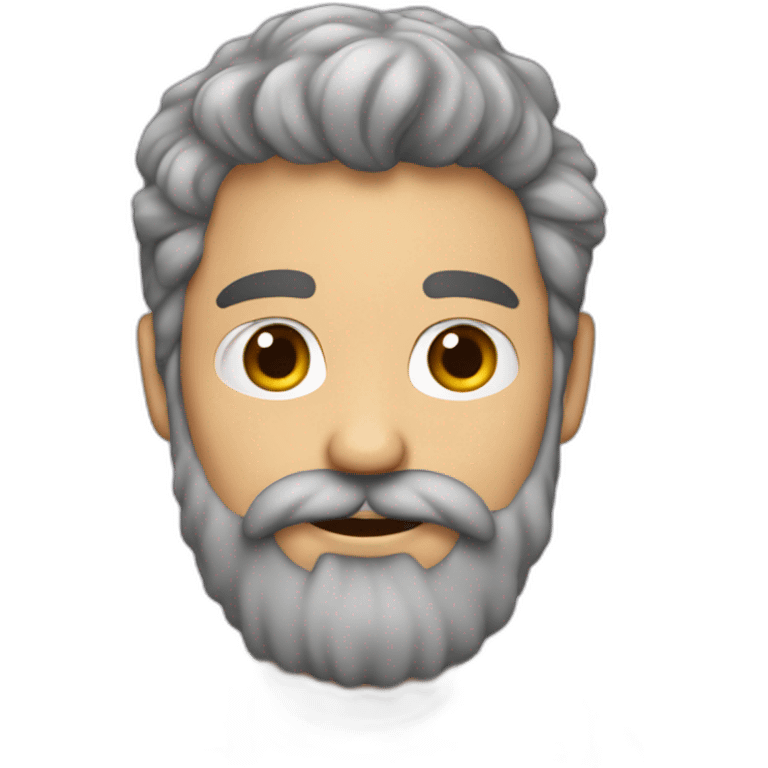 hombre pelo gris barba de candado comiendo pastel emoji