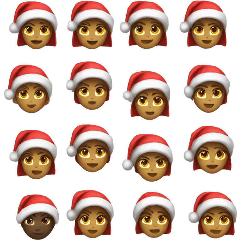 spartan female wearing red santa hat emoji