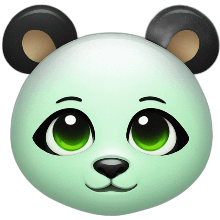 Green-eyed panda girl is sleeping emoji