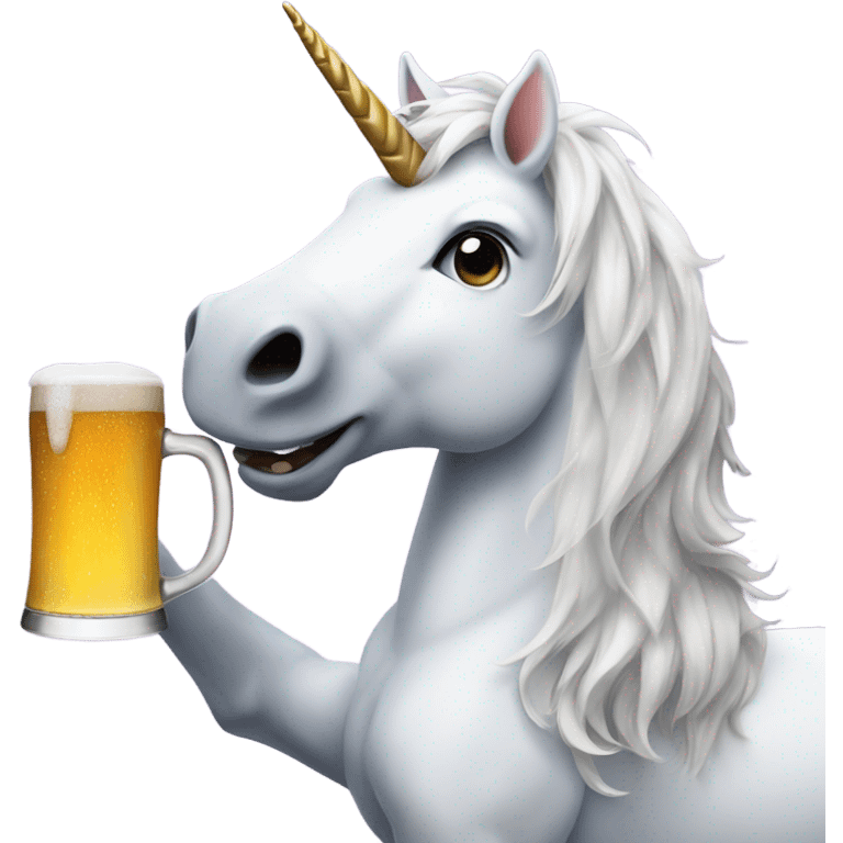 Unicorn with a beer emoji