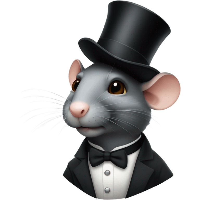 Rat wearing a top hat emoji