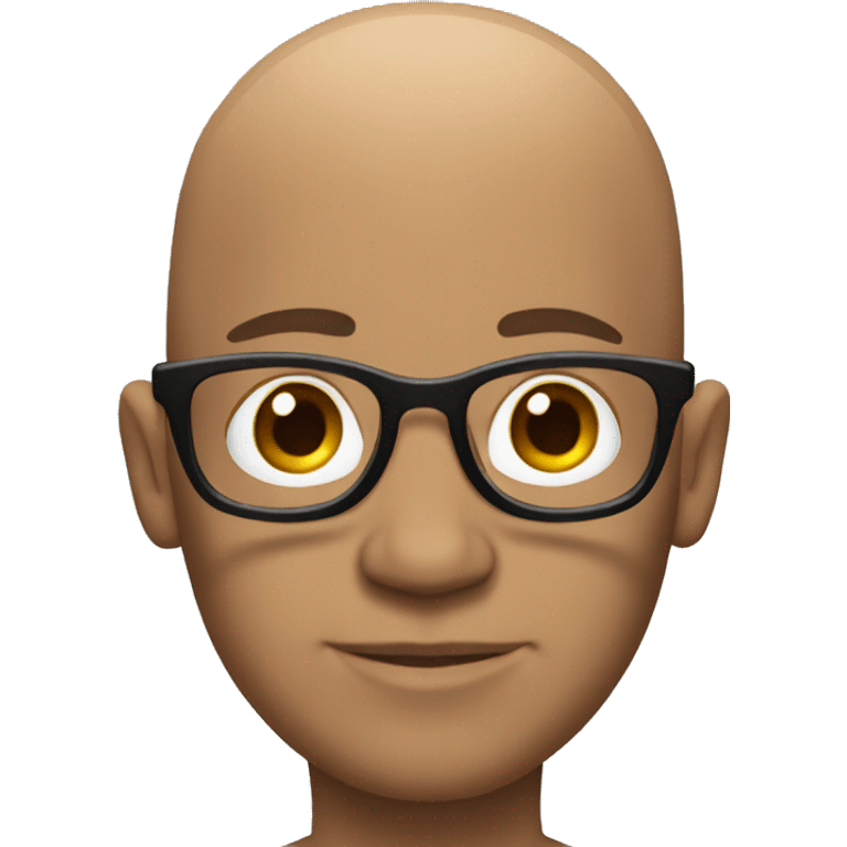 Bald guy wearing glasses with hair on the side emoji