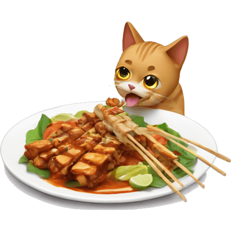 cat eat satay emoji