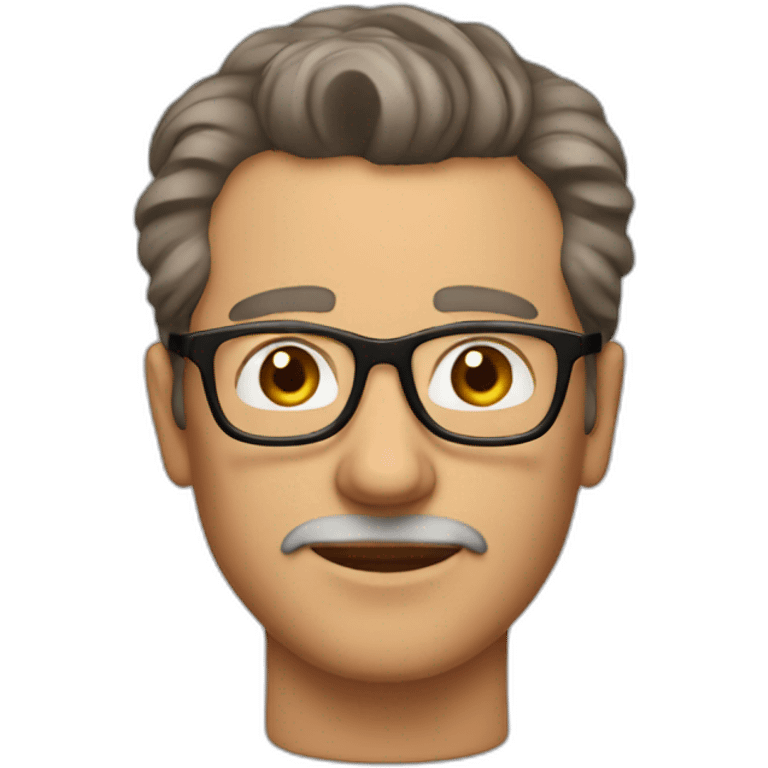 mature man with short brown hair combed back and glasses emoji