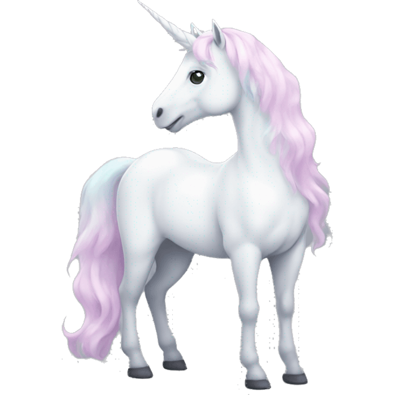 Fullbody White unicorn with pastel color mane  emoji