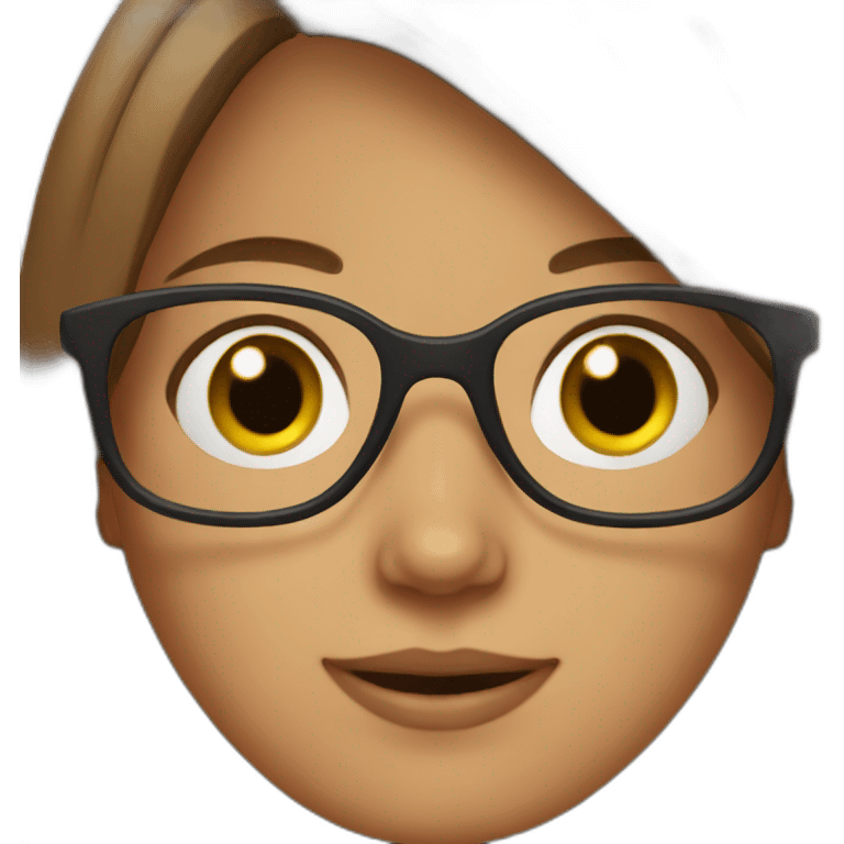 brown hair girl with glasses emoji