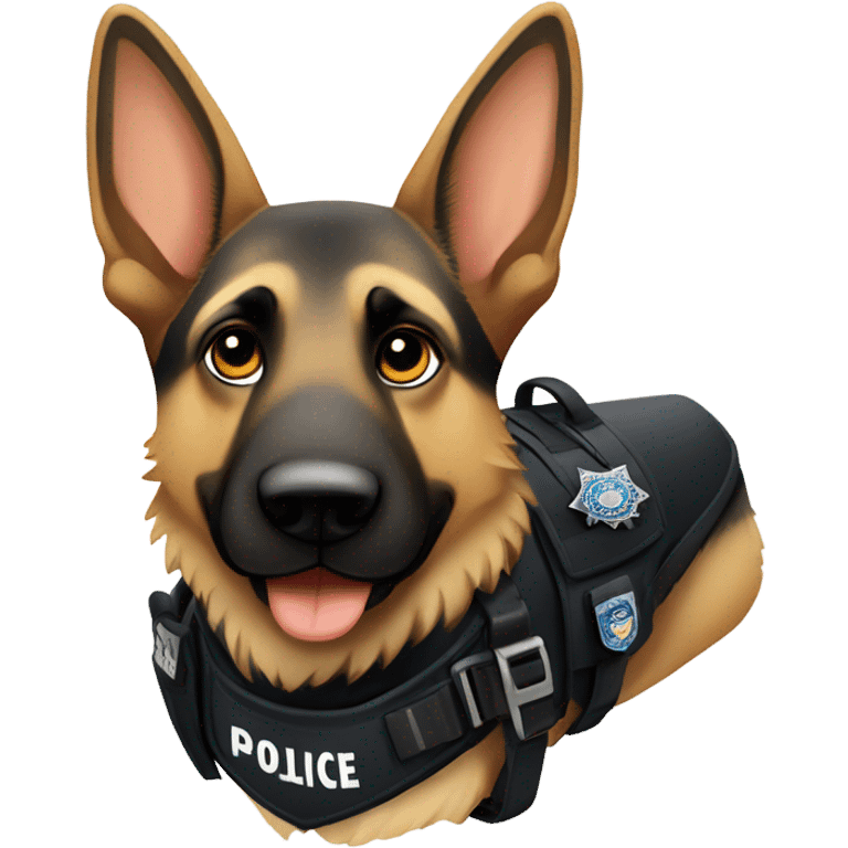 German shepherd in police attire emoji