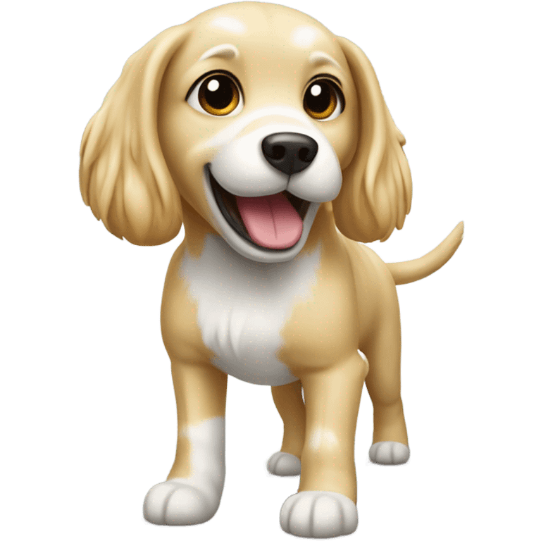 blonde dog with white stripe emoji