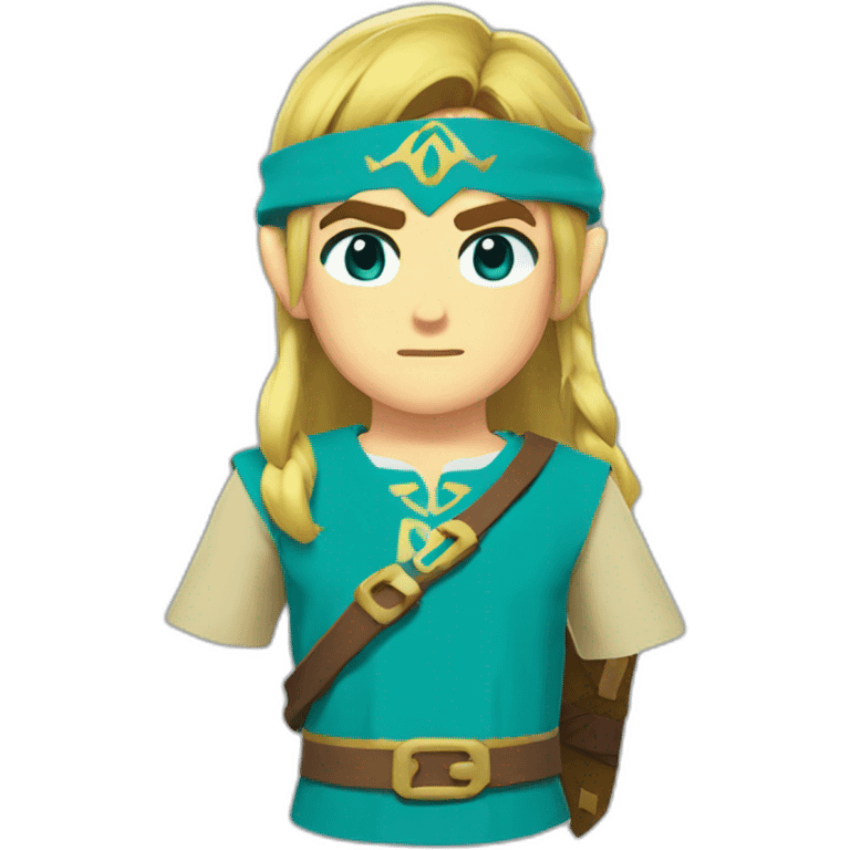 Link’s head from zelda breath of the wild in blue tunic emoji