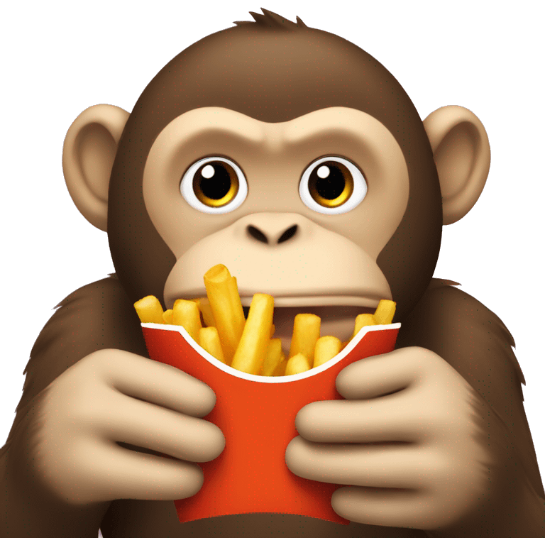 Fat monkey eating fries  emoji