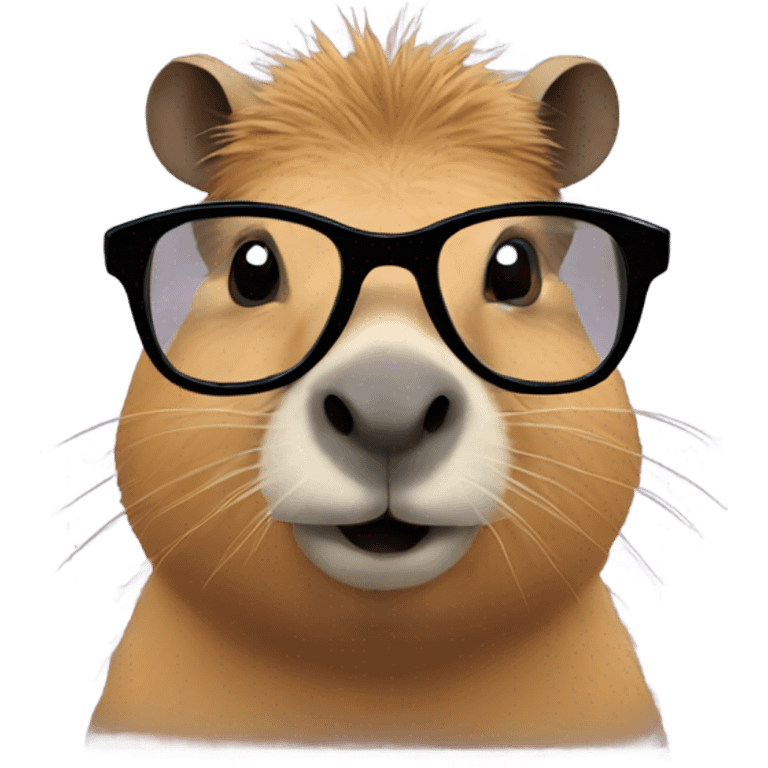 Capybara wearing glasses emoji