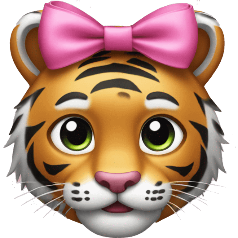 tiger iphone emoji with pink bow emoji