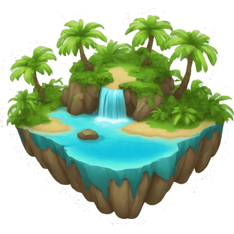 island with water and exotiv emoji