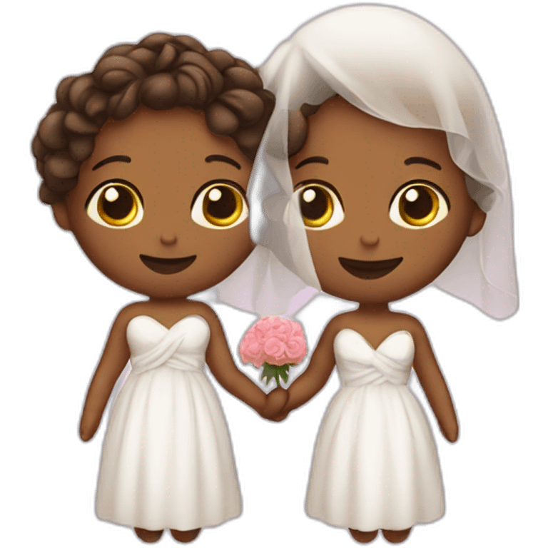 two people in love marrying getting a baby emoji