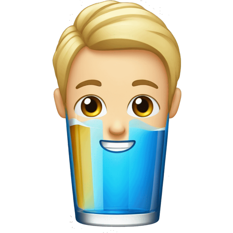 Rubia de ojos azules con un vaso de cerveza emoji