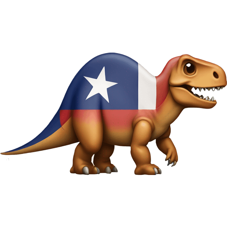 Dinosaur with a Texas flag emoji