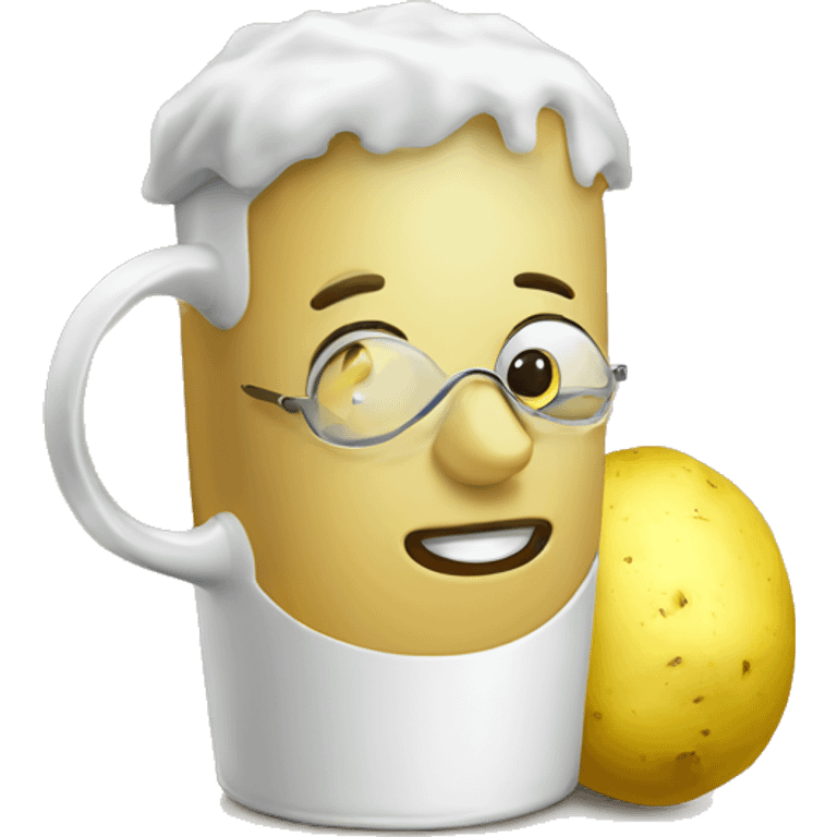 a potato drinking lemon tea  emoji