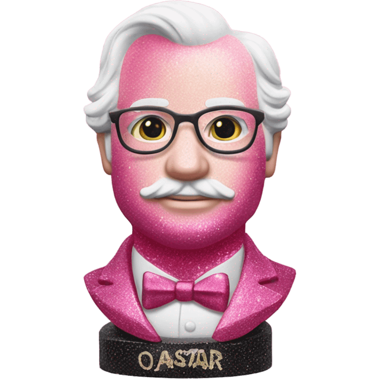 Pink ombre John Adams statue with gator and glitter  emoji