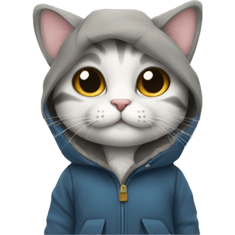 Cat wearing a winter coat emoji