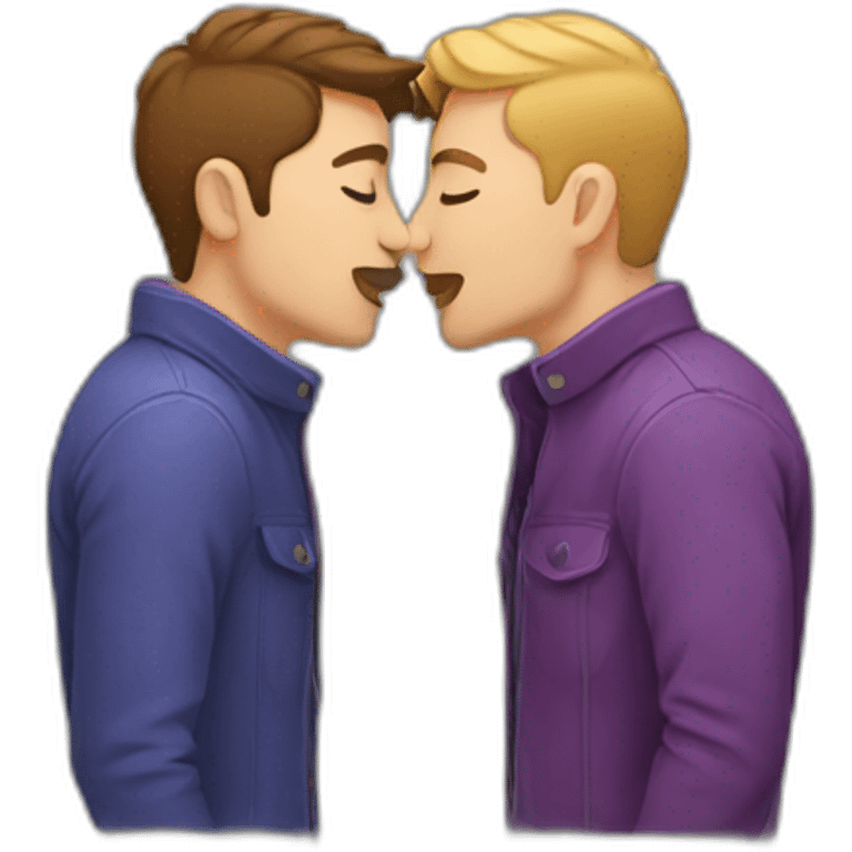 Gay couple kissing emoji