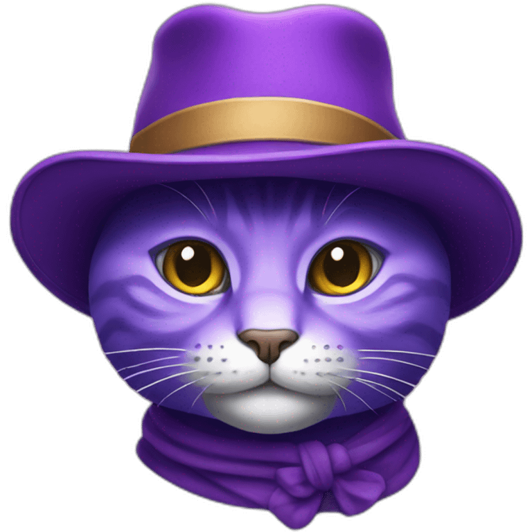 purple cat with hat emoji