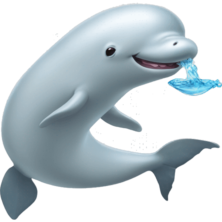 Beluga with seal emoji