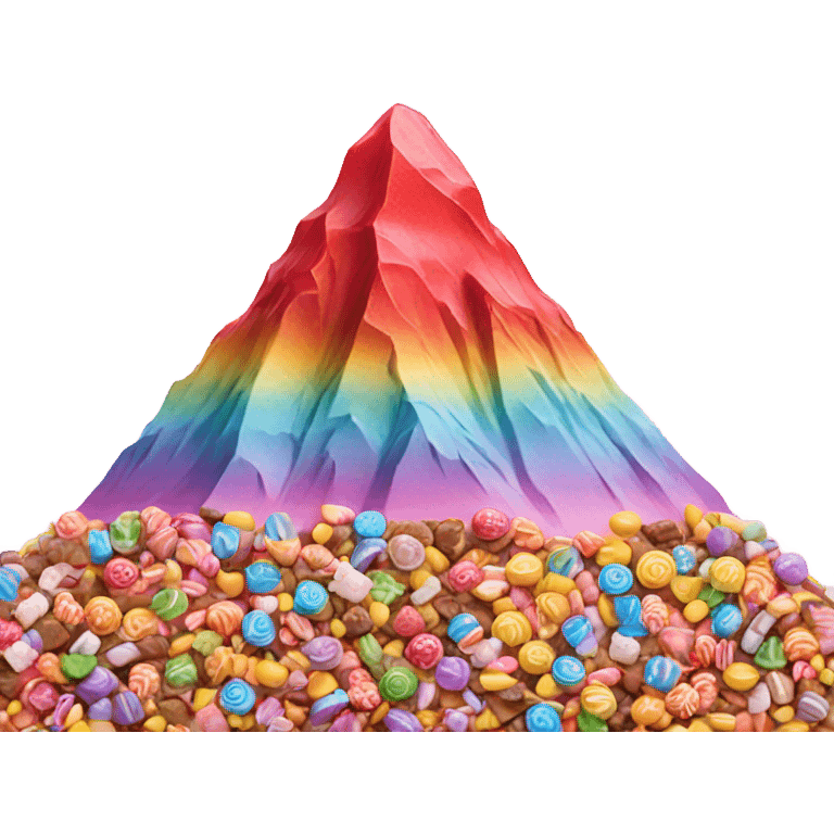 A mountain made out of candy emoji