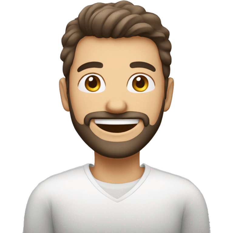 happy man in white , topete , com barba  emoji