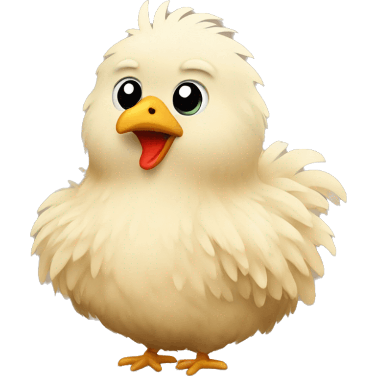 Fluffy chicken beige emoji