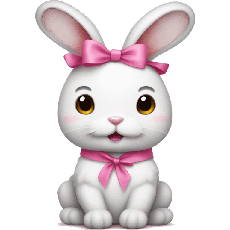 bunny with a pink ribbon emoji