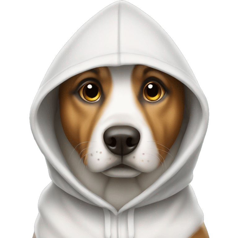 Dog wearing hood emoji