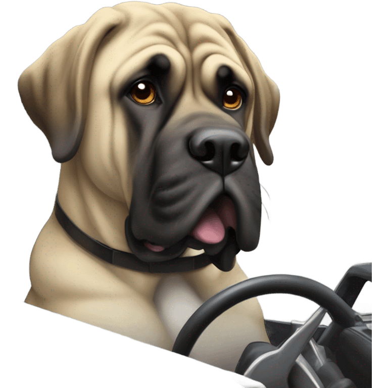 English Mastiff Driving a Racecar emoji