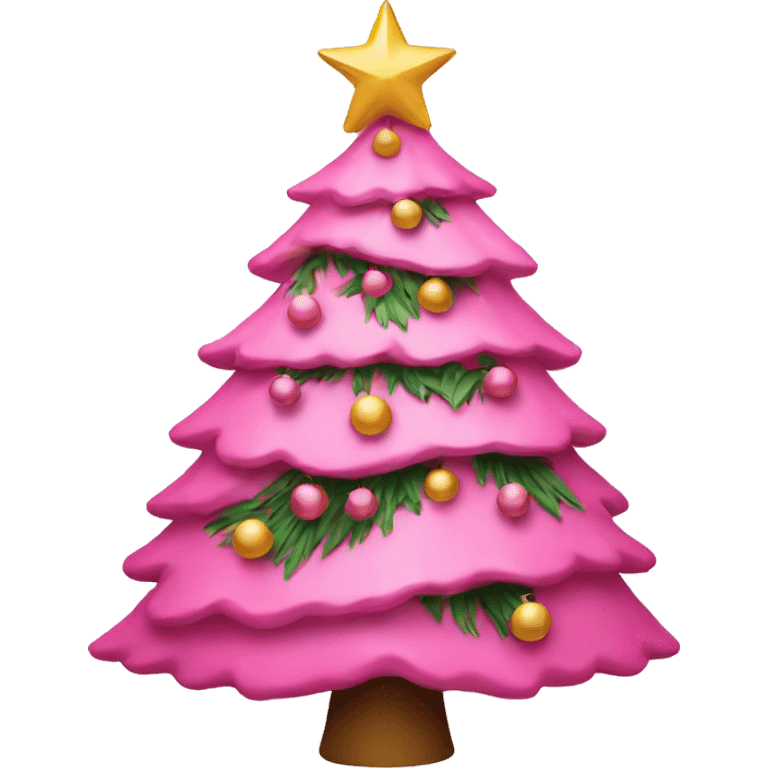 Pink Christmas tree emoji