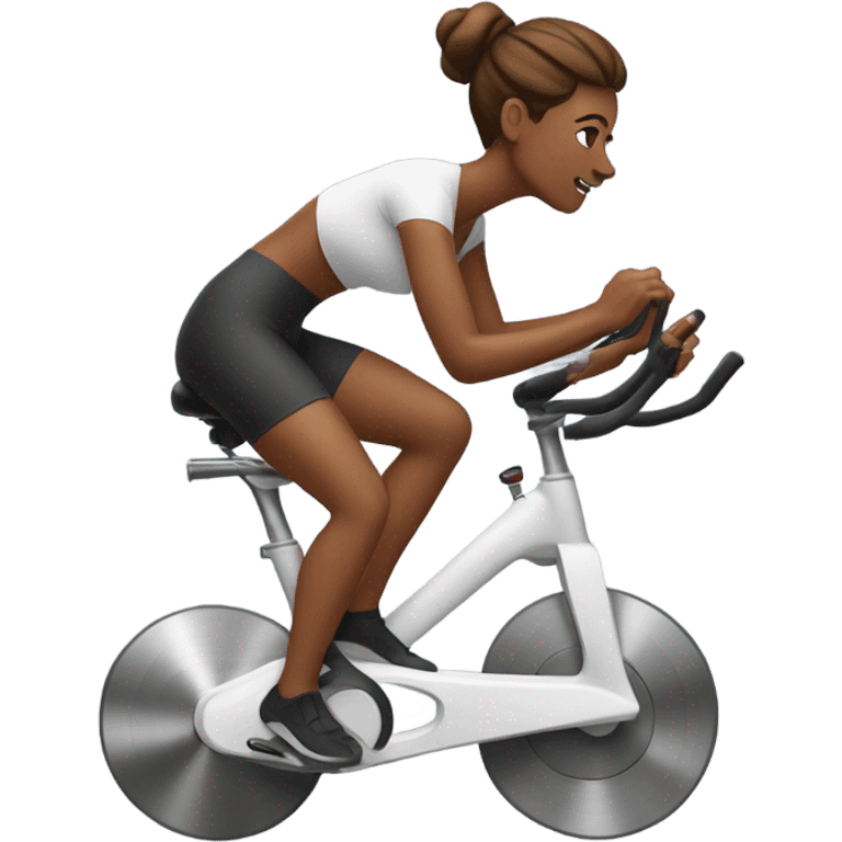 Spinning bike woman emoji