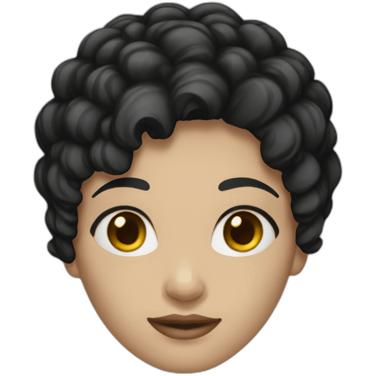 White Woman short black hair emoji