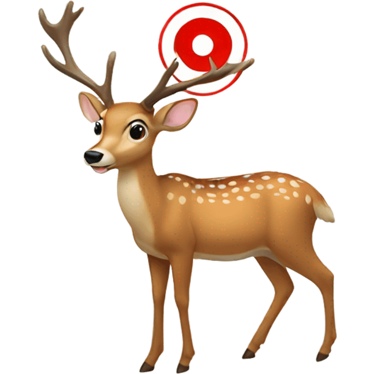 Deer with target emoji