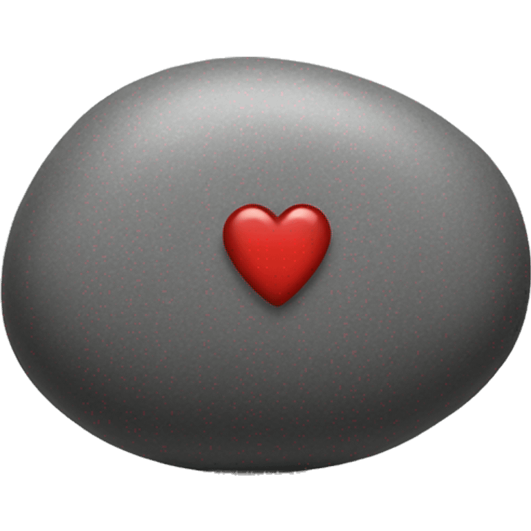 pebble with heart emoji