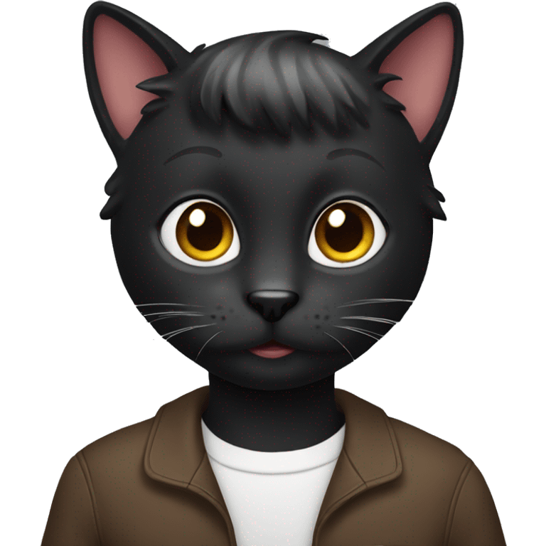 Scootish sort hair black cat emoji