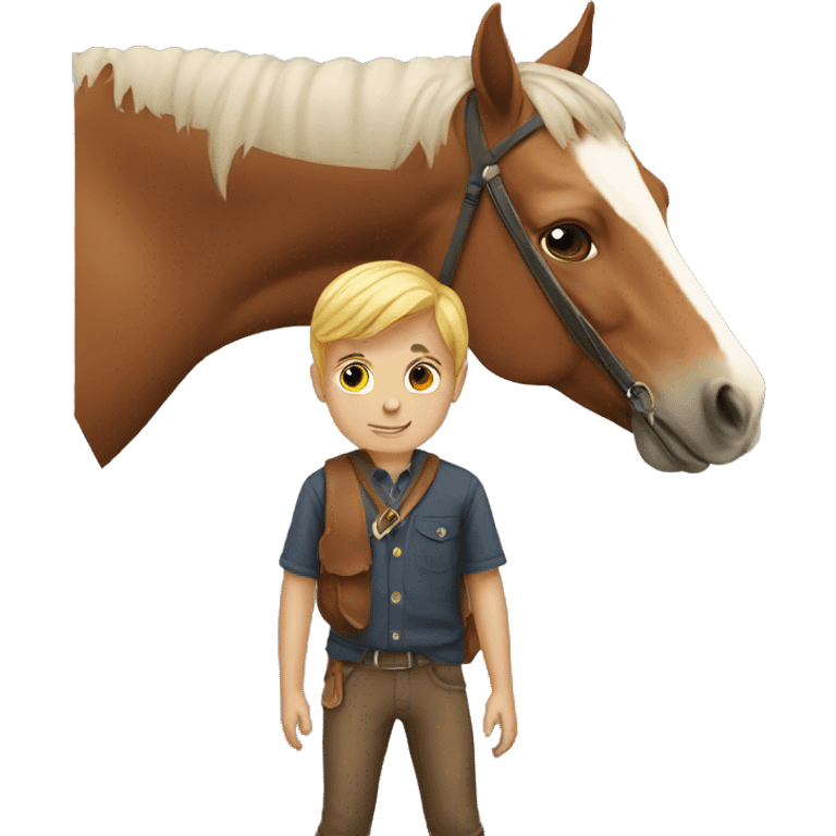 Boy with horse emoji