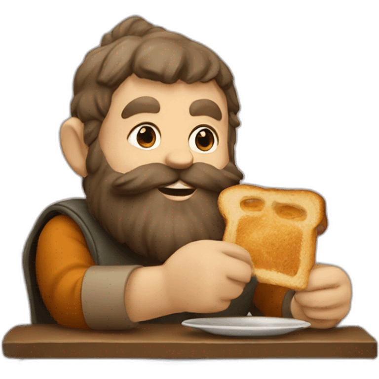 dwarf eating a toast emoji